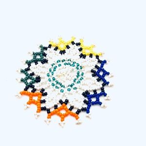 VTG HANDMADE Beaded Coasters Set of 3